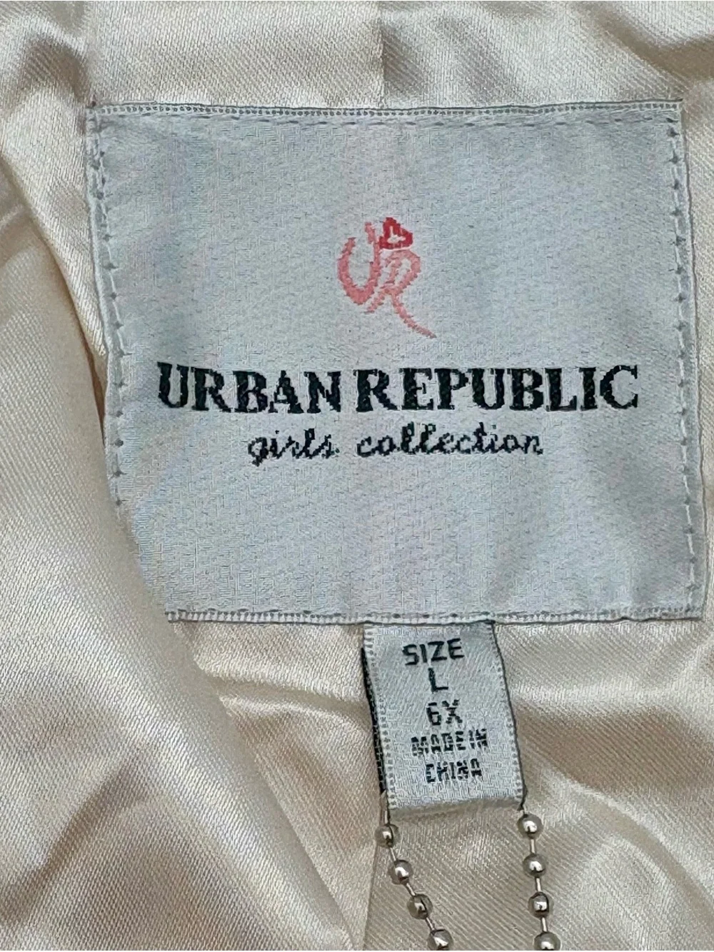 NWT Urban Republic Girls Faux Fur Colorblock Bomber Jacket Pink Cream Black 6X